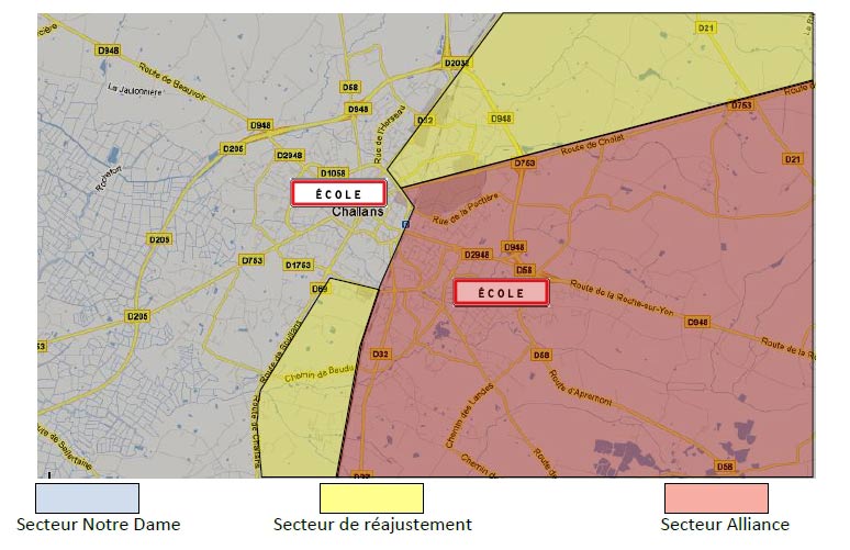 Plan carte scolaire Challans